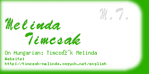 melinda timcsak business card